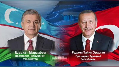 Изрображение 'Президенты Узбекистана и Турции провели телефонный разговор'