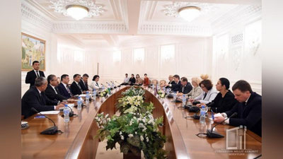 'Латвия парламенти делегацияси Қонунчилик палатасига ташриф буюрди'ning rasmi