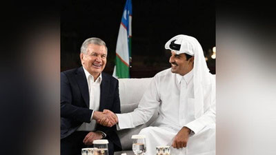 Изрображение 'Эмир Катара поздравил главу Узбекистана с переизбранием'