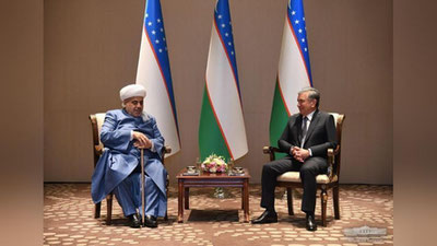 Изрображение 'Президент Узбекистана принял председателя Управления мусульман Кавказа'