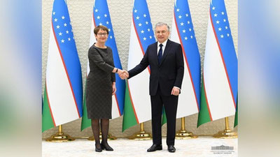 'Shavkat Mirziyoev ETTB prezidenti Odil Reno-Basso bilan uchrashuv o`tkazdi'ning rasmi