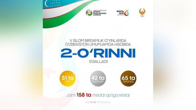'V Islom birdamlik o`yinlari: Musobaqa yakunlandi, O`zbekiston umumjamoa hisobida 2-o`rinni egalladi'ning rasmi