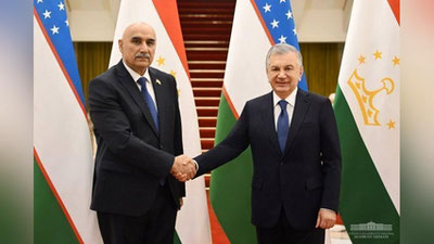 'Shavkat Mirziyoev Tojikiston Namoyandagon majlisi raisi bilan uchrashdi'ning rasmi