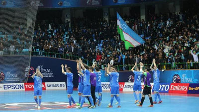 Изрображение 'Сборная Узбекистана по футзалу обыграла спортсменов из Таджикистана'