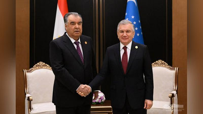 'Shavkat Mirziyoev Emomali Rahmon bilan uchrashuv o`tkazdi'ning rasmi