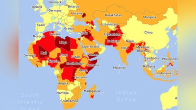 Изрображение 'Составлена карта самых опасных стран для путешествий'