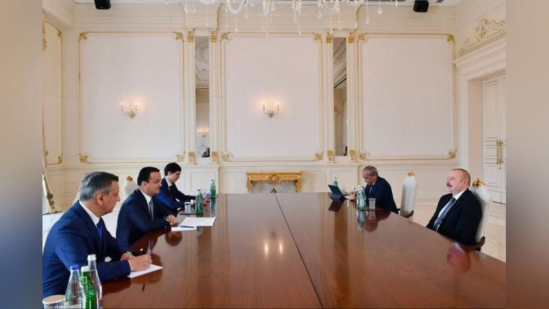 Изрображение 'Президент Азербайджана принял в Баку главу МИПТ Узбекистана'