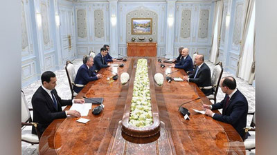 'Ўзбекистон Президенти Туркия билан кўп қиррали ҳамкорлик салоҳиятини самарали ишга солиш муҳимлигини таъкидлади'ning rasmi