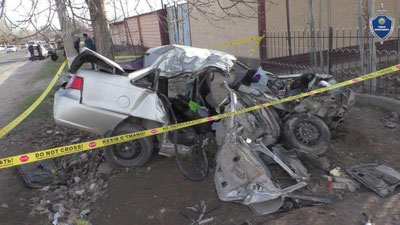 Изрображение 'В Кашкадарье в ДТП с грузовиком погибли водитель и пассажиры "Нексии"'
