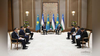 Изрображение 'Главы Узбекистана и Казахстана провели переговоры в узком формате'