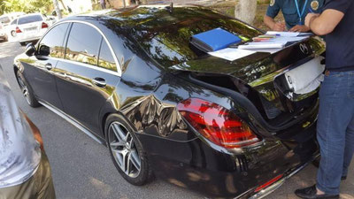 Изрображение 'В Ташкенте после столкновения с "Мерседесом" загорелась "Нексия": инцидент попал на видео'