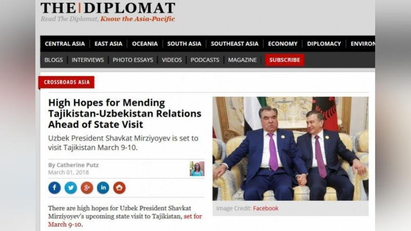 'Шавкат Мирзиёевнинг Тожикистонга кутилаётган давлат ташрифи хориж оммавий ахборот воситаларида катта қизиқиш уйғотмоқда'ning rasmi