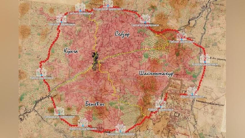 'Jahongir Ortiqxo`jaev Toshkentning 12 ta qadimiy darvozasini tiklash bo`yicha qarorni imzoladi'ning rasmi