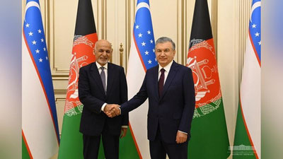 Изрображение 'Главы Узбекистана и Афганистана встретились в Ташкенте'