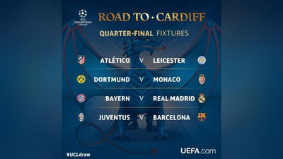 'EChL. “Real” chorak finalda “Bavariya” bilan, “Barselona” esa “Yuventus” bilan o`ynaydi'ning rasmi