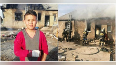 '13 yoshli o`smir​ yonayotgan uydan​ ikki bolani olib chiqdi'ning rasmi