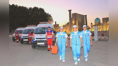 'SSV: ShHT sammiti o`tkaziladigan kunlarda Samarqand shahri aholisiga uzluksiz tibbiy yordam ko`rsatiladi'ning rasmi