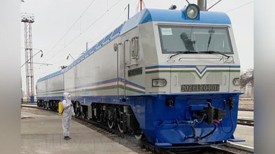 Изрображение 'В Узбекистан началась поставка первой партии новых локомотивов из Китая'