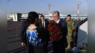 Изрображение 'ГЛАВА КАЗАХСТАНА ПРИБЫЛ В УЗБЕКИСТАН'