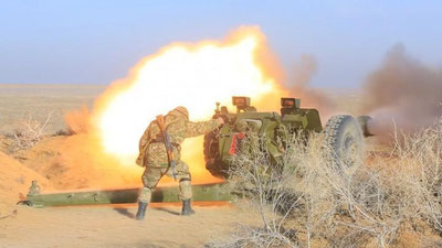 '“Nukus” dala maydonida artilleriya bo`linmalar  "dushman"ni yakson qilishdi'ning rasmi