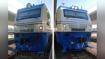 Изрображение 'В Ташкенте презентовали новые китайские локомотивы'