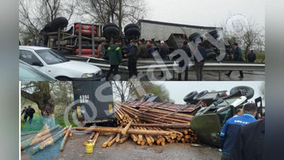 'Sirdaryoda yuk mashinalari ishtirokida avtohalokat sodir bo`ldi (video)'ning rasmi