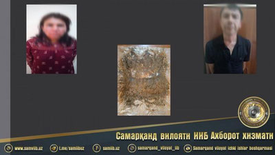 'Samarqandda IIB xodimlari tomonidan 1 kilogramm 240 og`irlikdagi “opiy” giyohvandlik vositasini sotayotgan ayol ushlandi'ning rasmi