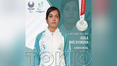 Изрображение 'Узбекская спортсменка Асила Мирзаëрова завоевала серебро Паралимпийских игр (видео)'