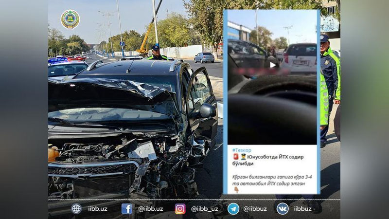 'Yunusobodda ikki mashina to`qnashib ketdi'ning rasmi