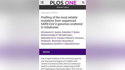 'Ўзбекистонда пандемиянинг биринчи тўлқинида кенг тарқалган вирус мутациялари бўйича мақола чоп этилди'ning rasmi