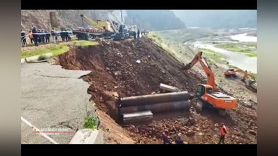 '"Қамчиқ" довонида поездни электр қуввати билан таъминловчи таянч устуни қулади'ning rasmi