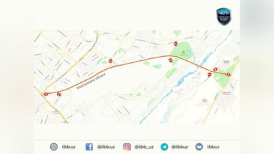 'Bugun soat 19.00 dan 24.00 gacha bo`lgan vaqtda Toshkentning to`rtta ko`chasi yopiladi. Sababi...'ning rasmi