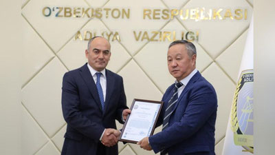 'Adliya vazirligi ISO/IEC 27001:2013 xalqaro sertifikatga ega bo`ldi'ning rasmi