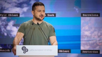 'Zelenskiy G20 sammitida onlayn tarzda chiqish qildi'ning rasmi