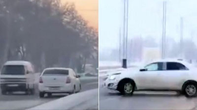 'Qarshida Cobalt haydovchisi "drift" qilib, yo`lning qarama-qarshi qismida harakatlandi (video)'ning rasmi