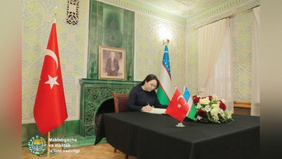 'Hilola Umarova turk elchixonasiga borib, hamdardlik bildirdi'ning rasmi