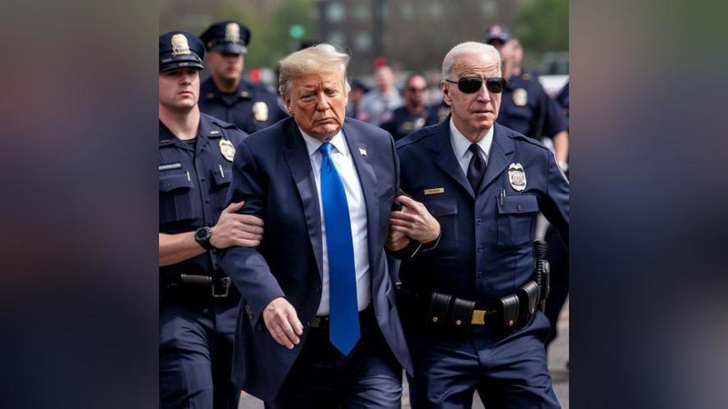 'AQSh sobiq prezidenti Donald Tramp hibsga olindi'ning rasmi