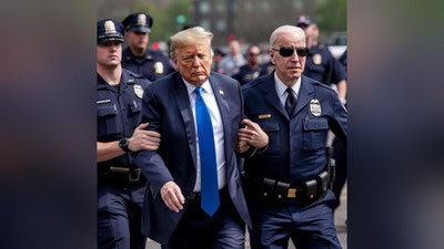 'AQSh sobiq prezidenti Donald Tramp hibsga olindi'ning rasmi