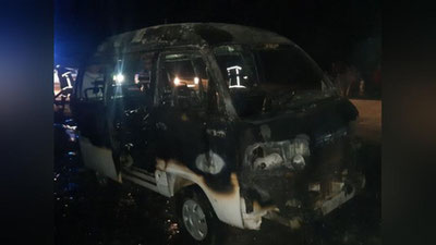 'Xorazmda yurib ketayotgan Damas yonib ketdi'ning rasmi