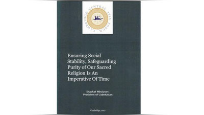 'АНГЛИЯДА ШАВКАТ МИРЗИЁЕВНИНГ НУТҚИ МАХСУС РИСОЛА ШАКЛИДА ЧОП ЭТИЛДИ'ning rasmi