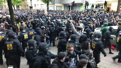 '​Berlinda polisiya va radikallar o`rtasida to`qnashuv sodir bo`ldi'ning rasmi