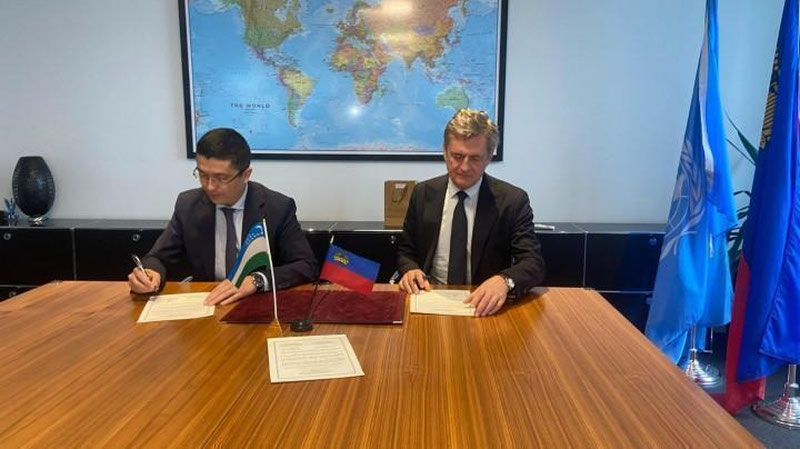 'O`zbekiston va Lixtenshteyn o`rtasida Qo`shma kommyunike imzolandi'ning rasmi