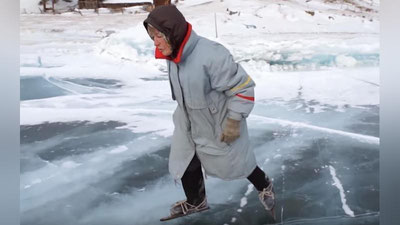 '10 километрли муз кўлини қўлбола конькида босиб ўтувчи “супербувижон” (Видео)'ning rasmi