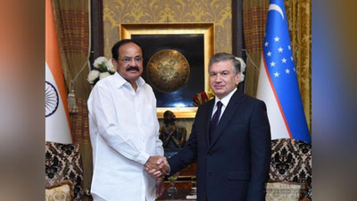 'Shavkat Mirziyoev Hindiston Respublikasi Vise-prezidentini qabul qildi'ning rasmi