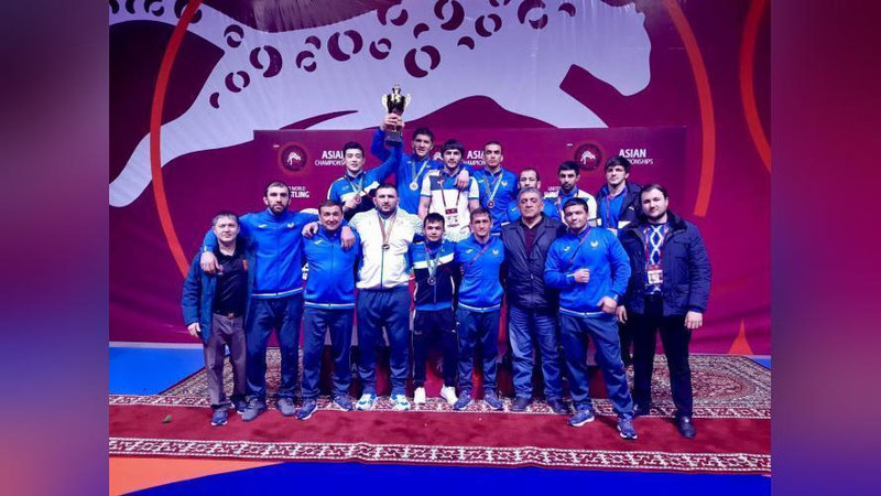 Изрображение 'СБОРНАЯ ПО ВОЛЬНОЙ БОРЬБЕ ЗАНЯЛА ПЕРВОЕ МЕСТО НА ЧЕМПИОНАТЕ АЗИИ'