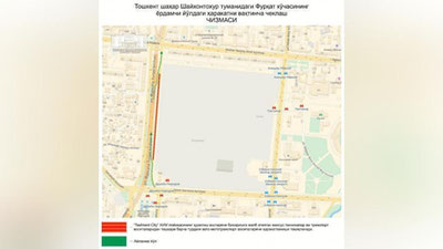 'Toshkentdagi Furqat ko`chasida harakat cheklanadi'ning rasmi