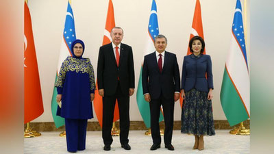 'Икки давлат раҳбарларининг учрашувидан илк суратлар'ning rasmi