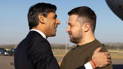 'Zelenskiy Britaniyaga bordi'ning rasmi