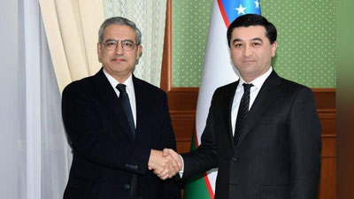 Изрображение 'Бахтиёр Саидов провел первые встречи с послами в качестве и.о.министра иностранных дел Узбекистана'