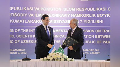 'Яқин келажакда Ўзбекистон-Покистон товар айирбошлаш ҳажми 1 миллиард долларга етказилади'ning rasmi